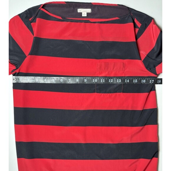 Gap Blouse Womens XS Red Navy Stripe Long Sleeve Lightweight Boat Neck Preppy - Picture 7 of 13